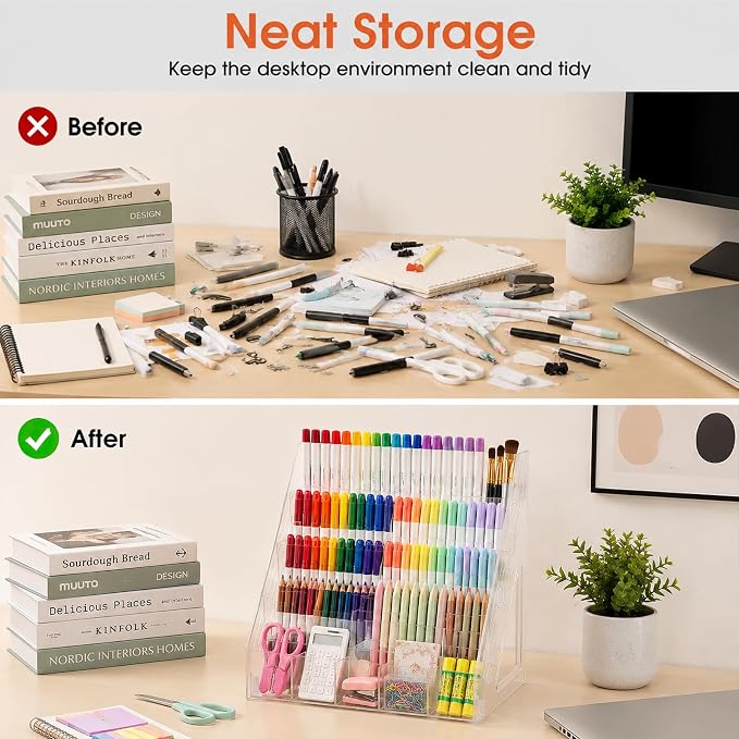 Acrylic Pen Pencil Holder for Desk - Image 4