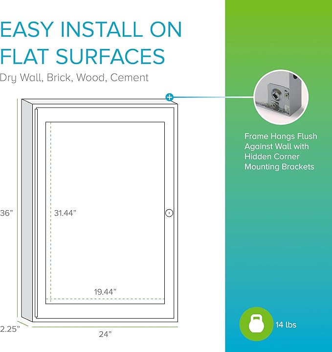 Ghent 36"x24" 1-Door indoor Enclosed Recycled Rubber Bulletin Board, Shatter Resistant, with Lock, Satin Aluminum Frame,Black (PA132TR-BK),Made in the USA-DeskLoop Office