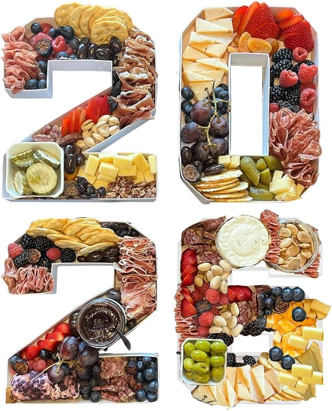 2026 Plastic Fillable Charcuterie Number Letter Shaped Serving Tray, Waterproof by valguri