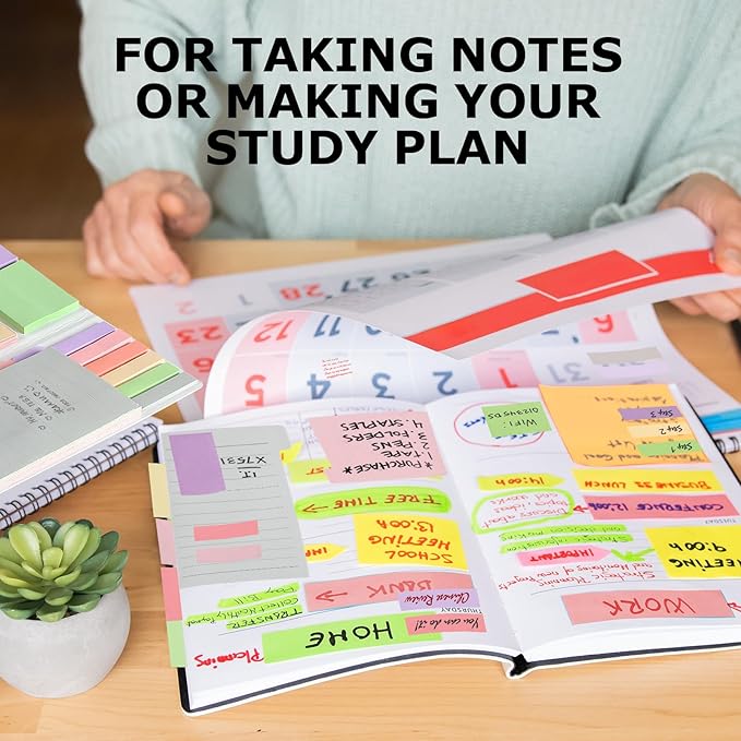 Hommie Sticky Notes Set, Divider Sticky Notes 410 Packs Planner Sticky Note Dividers Tabs for School Office Supplies, Book Notes,Bible Sticky Notes,Back to School Supplies-DeskLoop Office