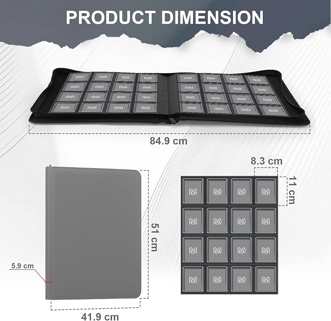 16 Pocket Toploader Binder, Holds 640 Top Loaders, Top Loader Binder - Image 3