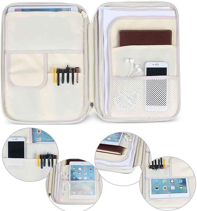 JAKAGO A4 Travel Portfolio Multifunctional Document Organizer Zippered Case - Image 5