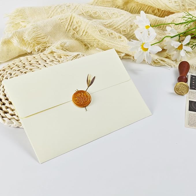 YINUOYOUJIA 50 Packs Cream envelopes, 5x7 Envelopes - Image 6