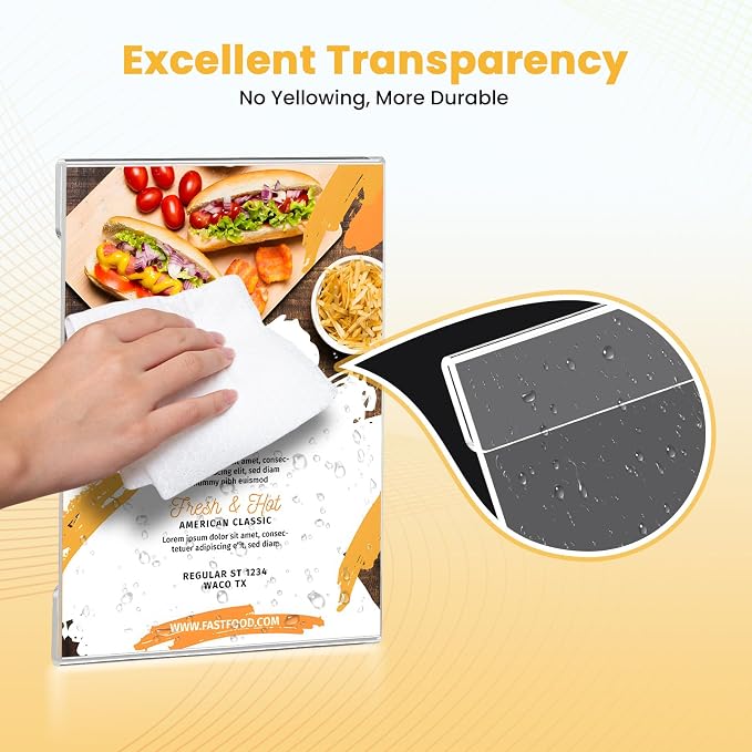 20 Pack Acrylic Sign Holder 8.5 x 11 Wall Mount, Plastic Paper Picture Acrylic - Image 6