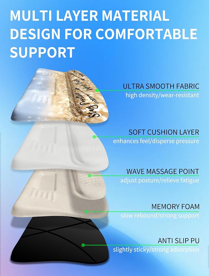 Ergonomic Wave Wrist Rest with Keyboard Stand, Cushioned Palm Rest, Comfortable - Image 3