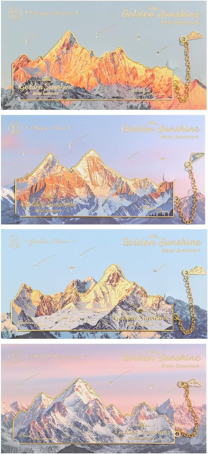 Vintage Bookmarks for Reading, 4 Pieces Sunshine Snow Mountain Book Marks - Image 6