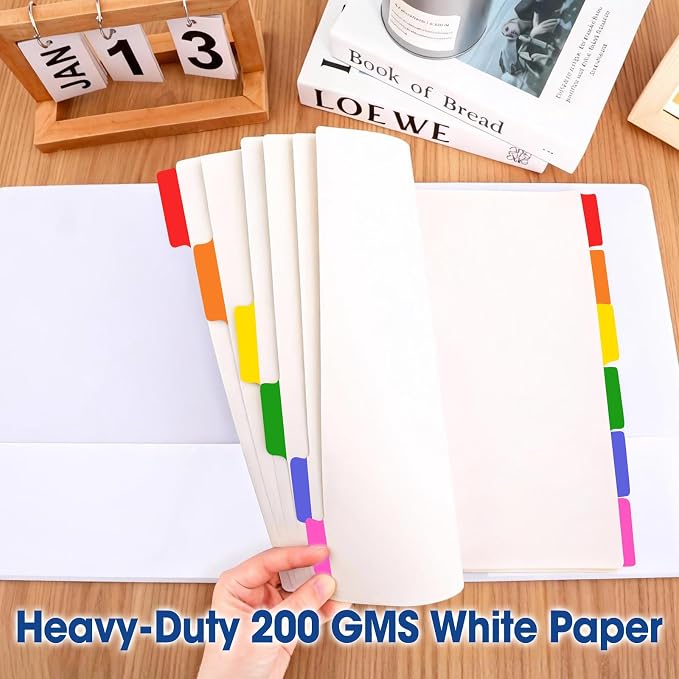 204 Pcs Binder Dividers with Multicolor Tabs, 1/6 Cut Tabs, Dividers - Image 5