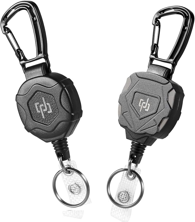 SHENGXIN 2 Pack Retractable Keychain Heavy Duty Carabiner Badge Holder by SHENGXIN