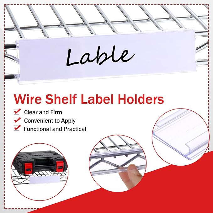 Kathfly 100pcs Wire Shelf Label Holders - Image 3
