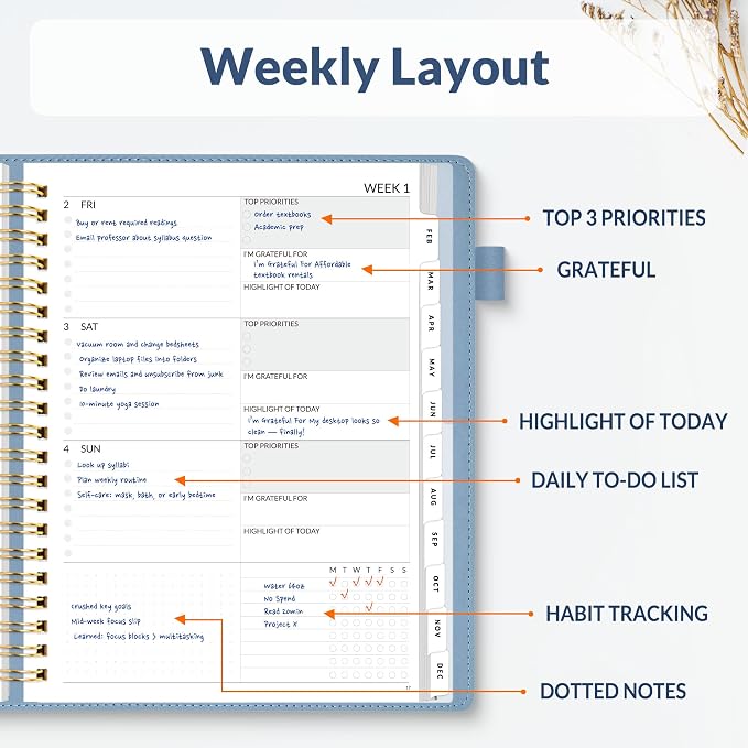 SUNEE 2026 Planner 8.5" x 11" – Dated Productivity Planner - Image 2