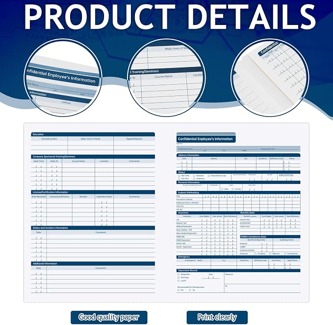 Faccito 35 Pcs Confidential Employee Record Folder Bulk Employee File Folders - Image 3
