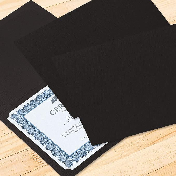 Plain Black Certificate Folders - Image 7