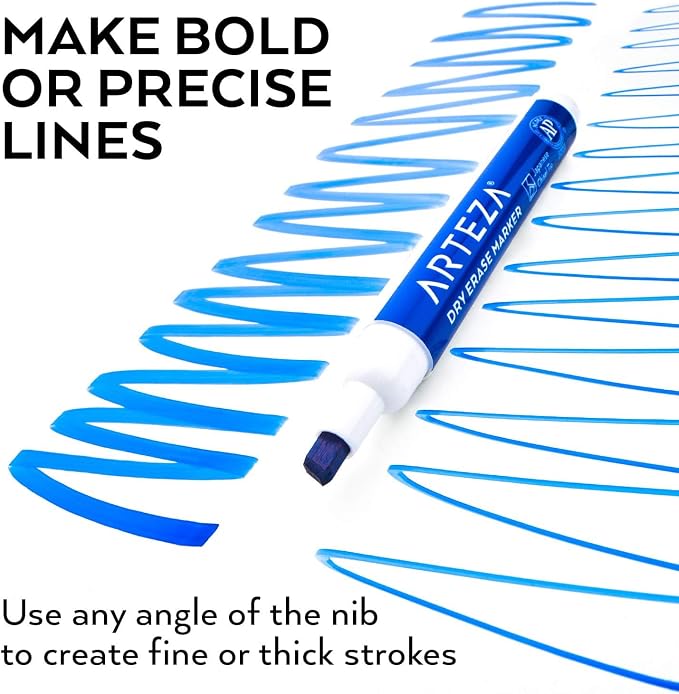 ARTEZA Dry Erase Markers, Bulk Pack of 36 Blue Whiteboard Markers - Image 2