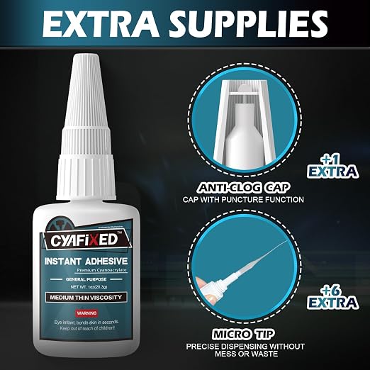 Super Glue Liquid, Instant Clear Cyanoacrylate Medium Thin Viscosity Adhesive - Image 4