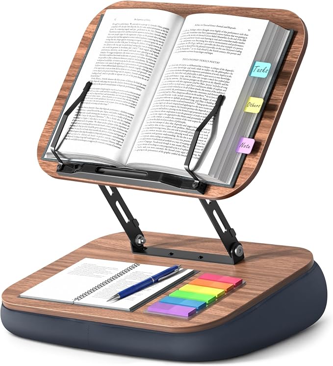 Lap Bean Bag Book Holders for Reading Hands Free, Adjustable Book Stand | by HUMANCOZY