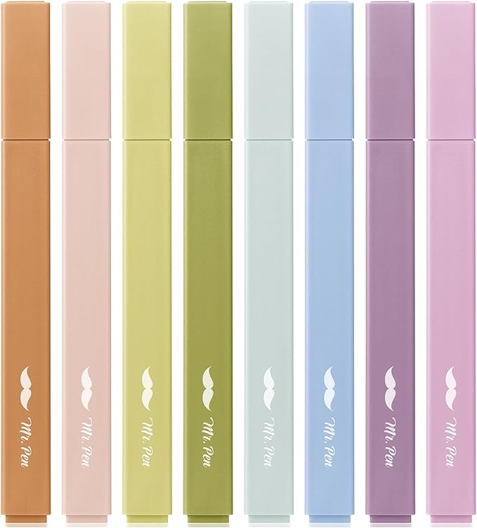 Mr. Pen- Aesthetic Highlighters No Bleed, 8 Pack, Cute Highlighters Assorted by MrPen