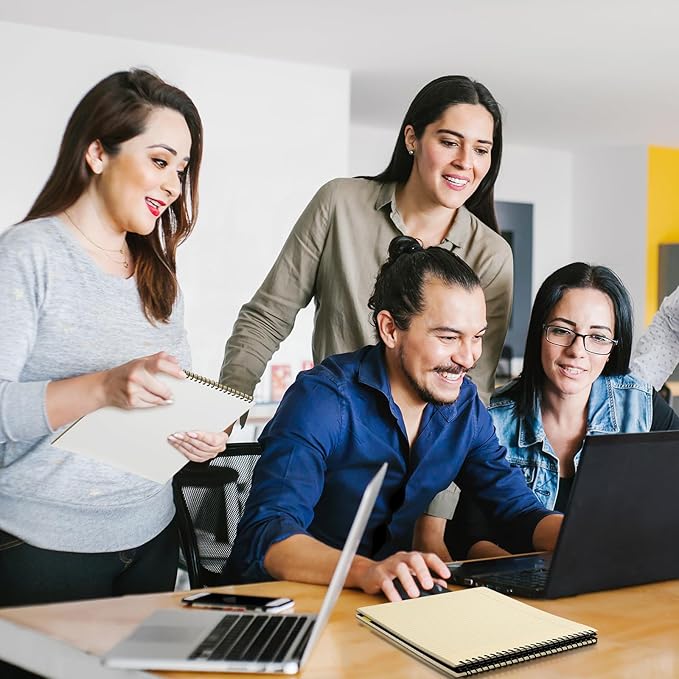 6 Pcs Legal Pad Top Spiral Bound Notebook 70 Sheets Wirebound Notepad Double Sided Ruled Memo Steno Book with Stiff Back Cover for Business(8.5 x 11 Inches,No Holes,Yellow)-DeskLoop Office