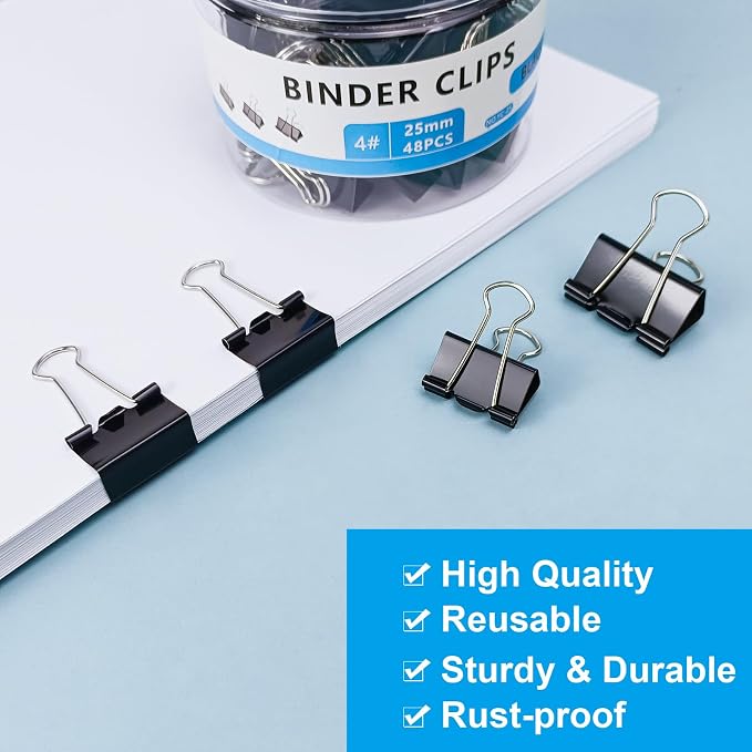 208 PCS 6 Sizes Binder Clips Assorted Sizes Including Extra Large Medium Small - Image 4