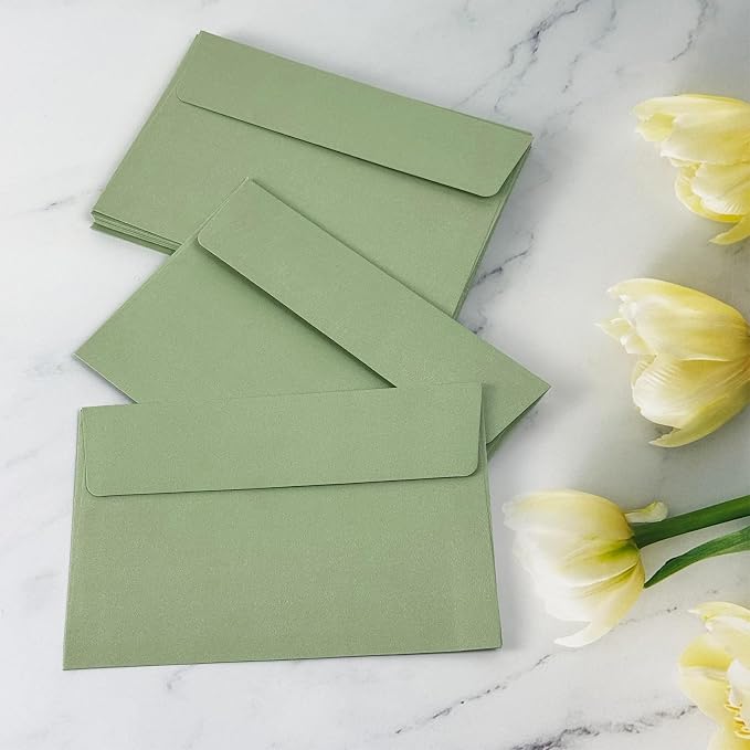 4x6 Envelopes For Invitation A4 Envelope green, 50 pack 4x6 card Envelopes Self - Image 6