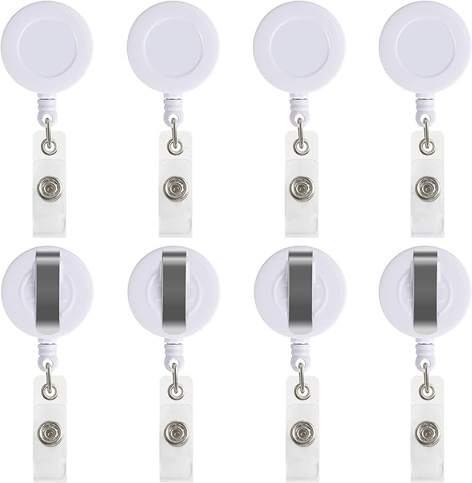JANYUN 50 Pcs Retractable Badge Reel Clips Holder by JANYUN