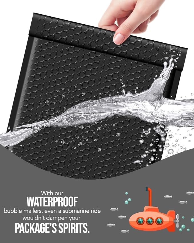 GSSUSA Black Bubble Mailers 10.5x16 Padded Envelopes, 1 Pallet Pack of 3750 - Image 4