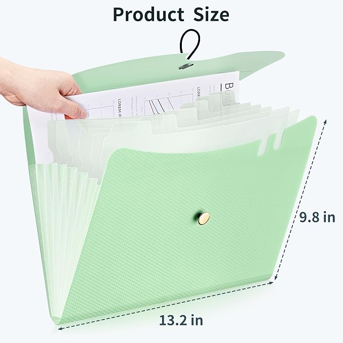 JARLINK 7 Pockets Expanding File Folder, A4 Size Accordion File Folders - Image 2