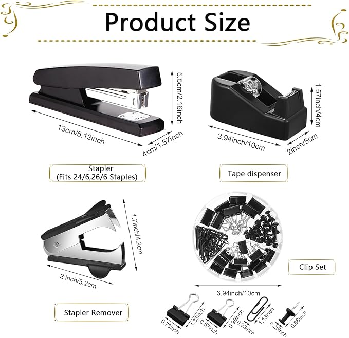 Office Supplies, Stapler and Tape Dispenser Set - Image 5