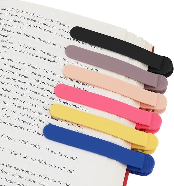 SMUK 6pcs Smart Silicone Bookmark, Book Marks Clip by SMUK