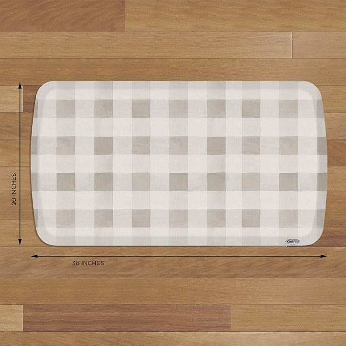 GelPro Elite Premium Gel + Foam 3/4" Thick Anti-Fatigue Floor Mat, 20" x 36", Farmhouse Tan-DeskLoop Office