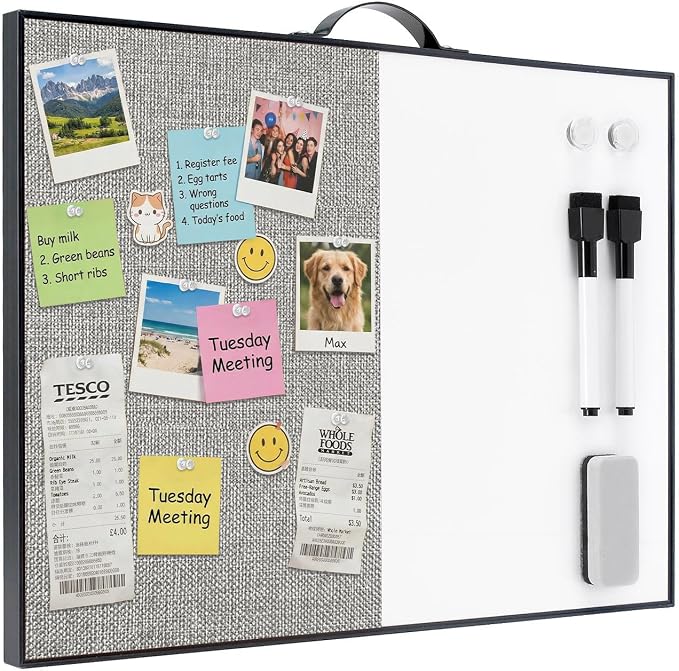 Small White Board Cork-Board Combo by TSJOFFICE-WipeCleanThinkGreenWorkSmart
