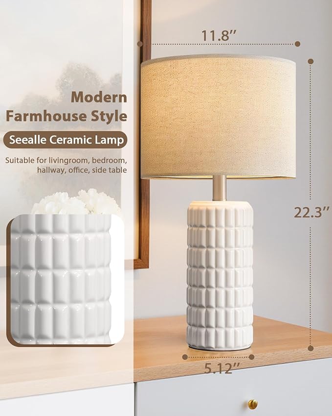 Seealle 23" Modern Ceramic Table Lamps - Image 5