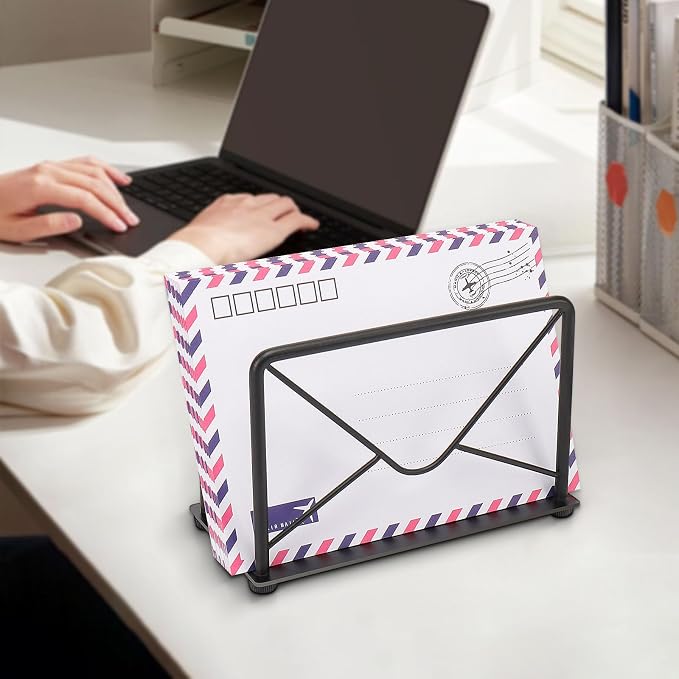 Modern Mail Holder for Home Office, Metal Letter Organizer Sorter for Desk - Image 7