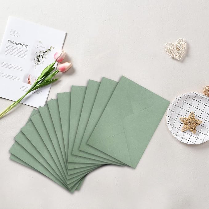 50 Packs Sage Green A7 Envelopes - Image 2
