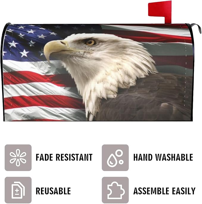 Independence Day American Eagle Flag Mailbox Covers, 4th of July Magnetic - Image 3