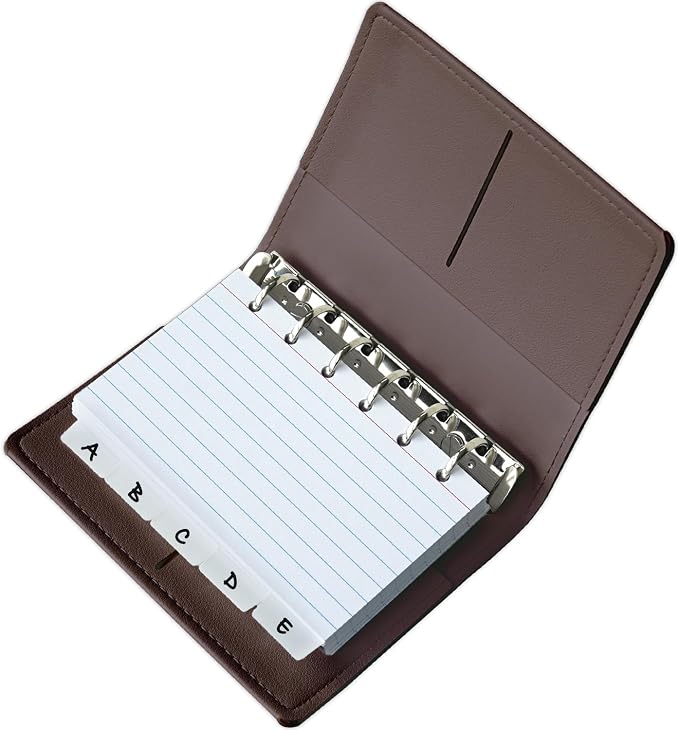 3x5 Lined Index Cards with Ring Binder Holder and Dividers, 100 Note Cards by Unknown