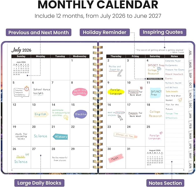 Planner 2026-2027, Monthly and Weekly Academic Planner July 2026 - Image 2