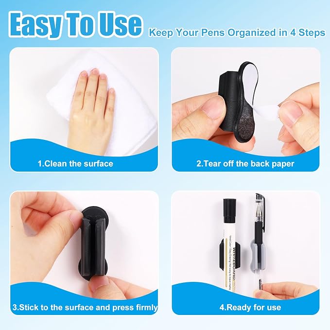 BOBOKA 20 Pack Upgraded Pencil Holder, Adhesive Pen Holder - Image 8
