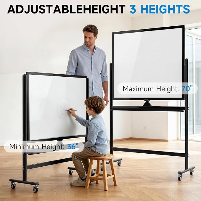Rolling Whiteboard 48x36, Double Sided Dry Erase Board - Image 6