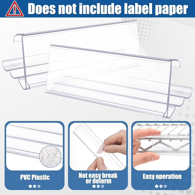 Kathfly 50 Pack Wire Shelf Label Holders Shelf Cable Tags - Image 3