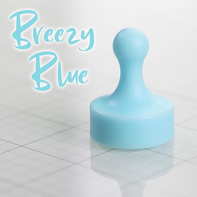 GLASSBOARD STUDIO Powerful Neodymium Magnets, Pawn-Shaped - Strong Fridge/Refrigerator and Whiteboard Magnet, Ideal for Office, Kitchen, Crafts - Rare Earth, Heavy Duty (3, Breezy Blue)-DeskLoop Office