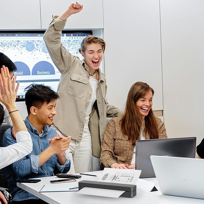 iDPRT Portable-Printer Wireless for Travel, Bluetooth Thermal Printer Support 8.5" x 11" US Letter&A4&A5 Size,300DPI Inkless Printers for Home Use,Compatible with Android and iOS Phone&Laptop,Black-DeskLoop Office