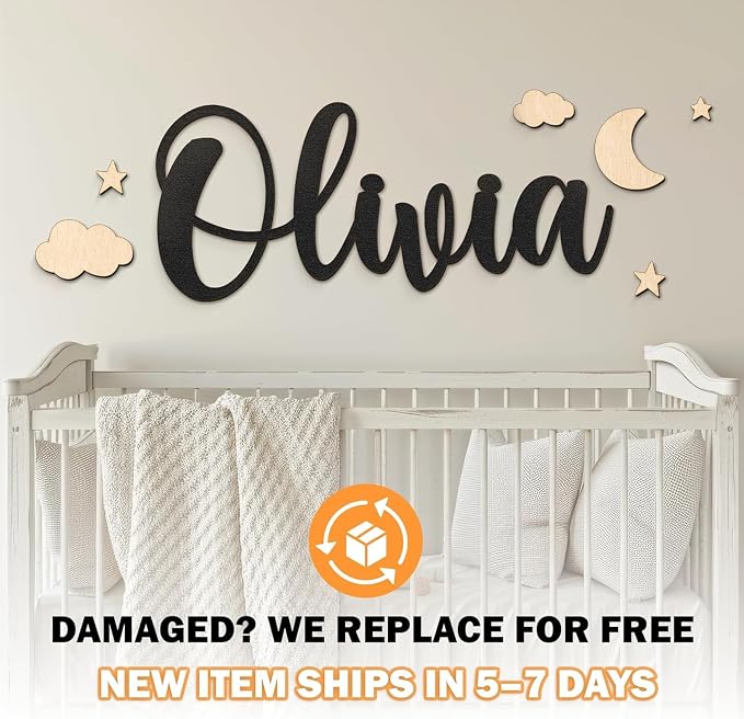 Personalized Wooden Name Sign for Nursery - Image 3