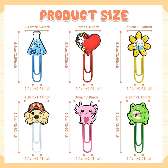 200 PCS Random Paper Clips Metal Paperclip Large Size Paper Clip Cute Bookmark - Image 4