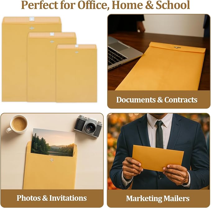 3 Sizes Clasp Envelopes Security Mailing Envelopes - Image 6