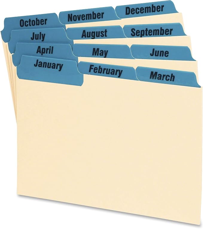 Oxford 04613 Laminated Tab Index Card Guides, 1/3 Tab, 4 x 6 by Oxford