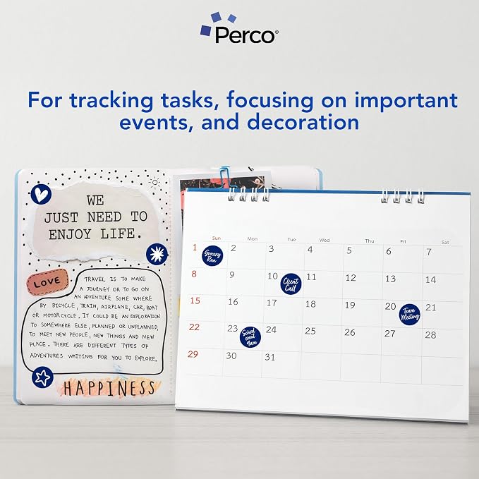 Perco Dark Blue 1-Inch Round Circle Dot Sticker Labels - Image 3