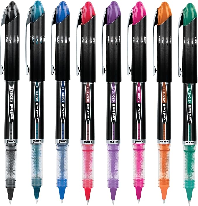 uniball Vision Elite Rollerball Pens, Micro Point, 8 Pack - Image 3