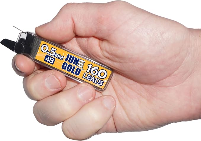June Gold 640 Pieces, 0.5 mm 4B Lead Refills, 160 Pieces Per Dispenser - Image 2