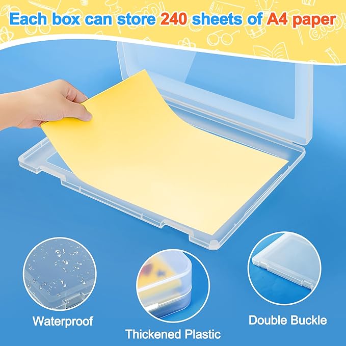 1 Pack A4 File Box Paper Organizers Holder, Transparent Document Paper Project - Image 4