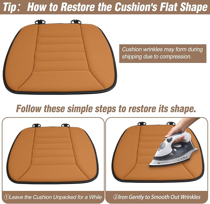 MYFAMIREA 2PCS Car Seat Cushion Pad 1.2" Thick Comfort Seat Protector - Image 8